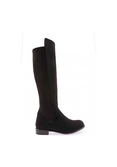 Dgn 501 Kadın Arkası Stretch Yanı Fermuarlı Knee High Flats Çizme 501-1557-R1680 Siyah