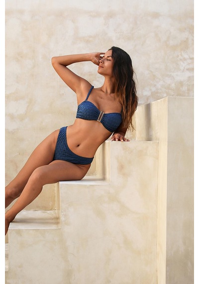 Amarelle Olympos Petrol Mavisi Straplez Çıkarılabilir Pedli Bikini Üst Mavi