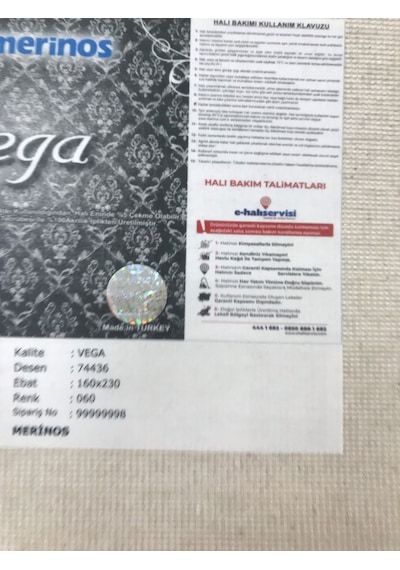 Merinos Halı Vega 74436 060 Serisi Akrilik Salon Oturma Yatak Odası Halısı Krem
