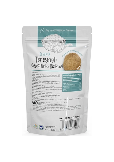 OG natural Organik Tereyağlı Siyez Unlu Bisküvi 100 G