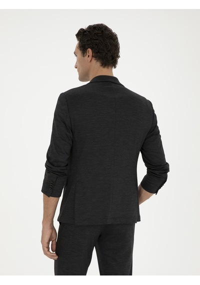 Cacharel Siyah Slim Fit Yün Karışımlı Ceket