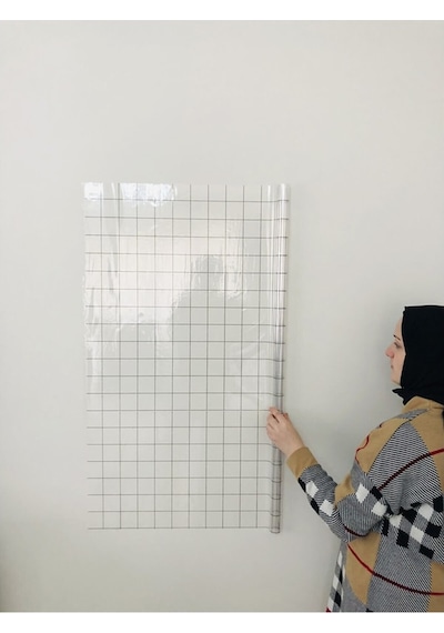 Kareli Şeffaf Tahta Akıllı Kağıt Tahta Yazı Tahtası 120X100 Cm Ka