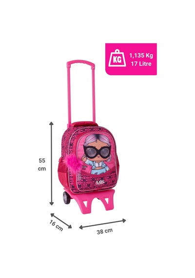 Lol Surprise Bb Air Lisanslı Çıkarılabilir Çekçekli Kız Çocuk Okul Çantası 2183 Pembe - Mavi