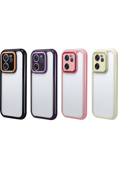 Xiaomi Mi 13t Pro Kılıf Kamera Korumalı Renkli Kenar Ve Çerçeve Tasarımlı Zore Vitamin Kapak-siyah Siyah