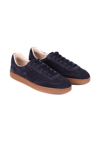 Shoetyle - Hakiki Süet Deri Lacivert Renk Erkek Sneaker - 666-sh-10-129-1572