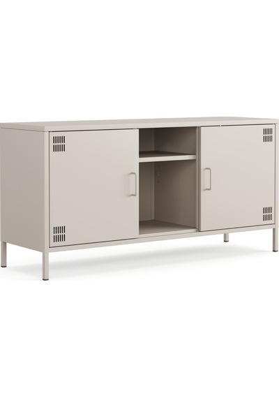 Pera Tv Ünitesi, Tv Dolabı,2 Kapaklı, Açık Raflı 130,50 X 40 X 64,50 Cm Bej