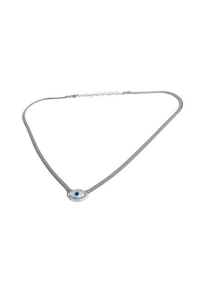 İtalyan Balıksırtı Zincirli Opal Göz Gümüş Kolye Rose Gold