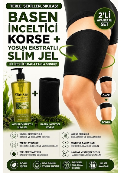 Yosun Ekstratlı Slim Jel 250 Ml Ve Termal Basen Korsesi 2'li Set Sıkılaştırıcı Bakım Desteği