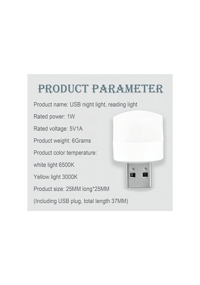 Mini Usb Kamp Ve Gece Lambası Çok Amaçlı Usb Yuvarlak Led Lamba Beyaz