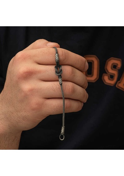 Gümüş Kazaziye Düğüm Bileklik Sl1695 Gümüş