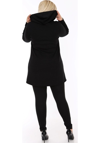 Kadın Siyah Büyük Beden Sweatshirt 2F-0428 Siyah