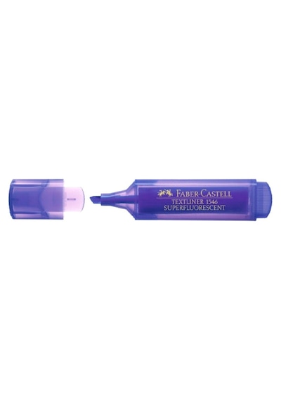 Faber Castell Fosforlu Kalem 1546 Şeffaf Gövde Mor - 10 Adet Mor