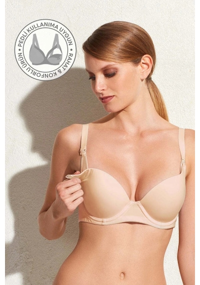 Pierre Cardin Kaplı Pamuklu Emzirme Sütyeni Ten 6117