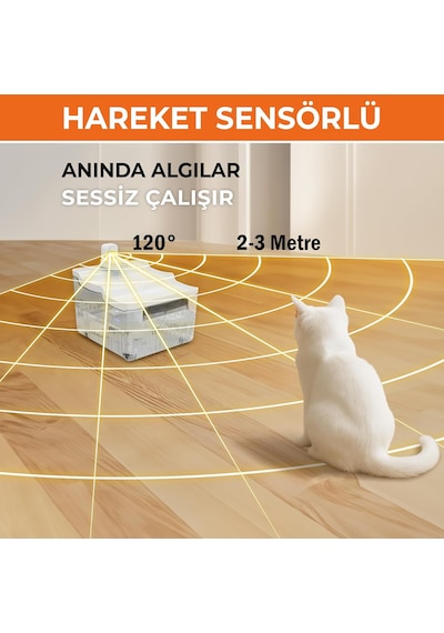 Sensörlü Kedi Su Sebili Otomatik Kedi Su Pınarı Hareket Sensörlü Evcil Hayvan Su Kabı Sessiz Su Akışı İle Kediler İçin Temiz İçme Suyu Çözümü Haki