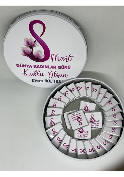 8 Mart Dünya Kadınlar Günü Çikolata Kutusu 40 Adet Çikolatalı