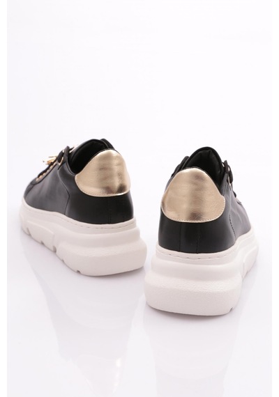 Dgn Es852 Kadin Kalin Taban Ari Tokali Sneakers Ayakkabi ES852-2007-R12593 Siyah - Beyaz