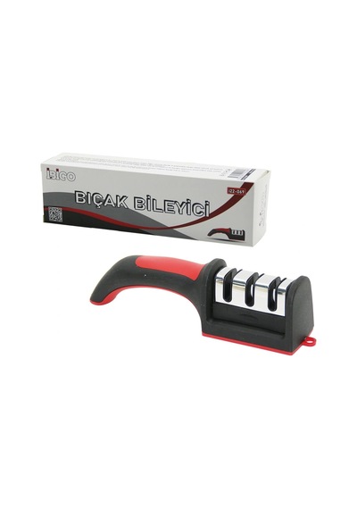 Kutulu Bıçak Bileme 3 Boğumlu Renkli Plastik Saplı