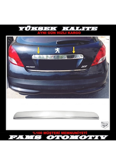 Peugeot 207 Krom Bagaj Çıtası 2006 Ve Üzeri Paslanmaz Çelik