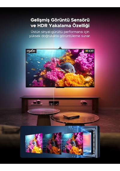 Govee 3S Pro Tv Arkası LED Şerit Ambiyans Aydınlatma, Tv Renk Senkronizasyonu 75-85 Inç Tv'ler ile Uyumludur