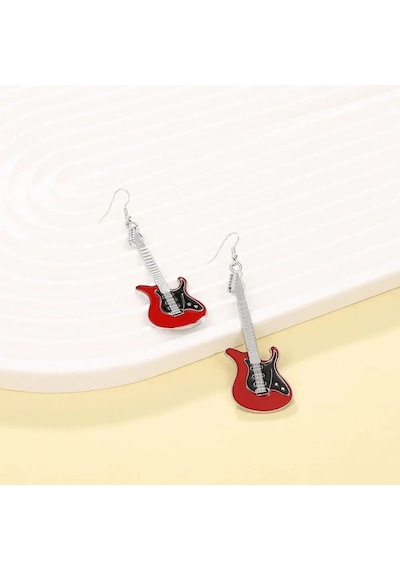 Gitar Küpe Kırmızı 107614433 Çok Renkli