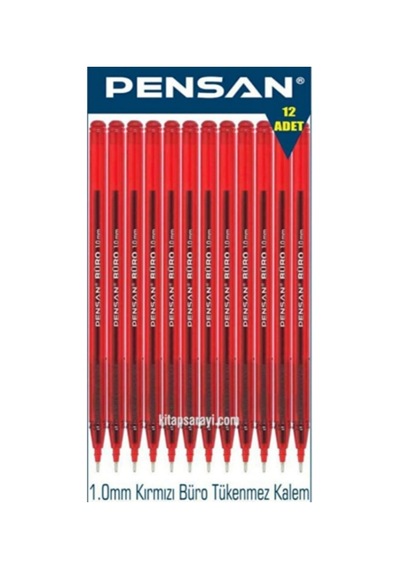 Pensan Büro Tükenmez Kalem 12 Li Kırmızı