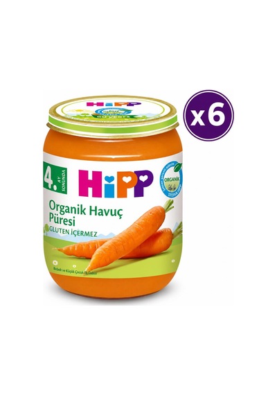 Hipp Organik Kavanoz Havuç Püresi 125 G - 6'lı Paket