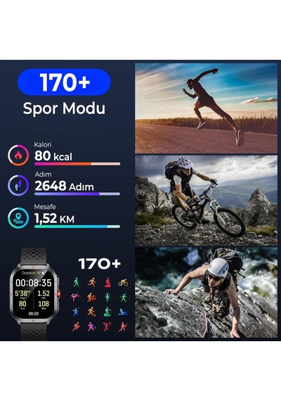 Tsw5 53mm Super Retina 2.01 Amoled Gps Akıllı Saat Siyah Aı Yapay Zeka Destekli, Bluetooth Aramalı, Nabız & Spo2 Ölçer Ve İos Android Uyumlu Yok