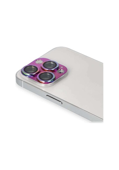 İphone 13 Pro Max Pers Alüminyum Kamera Lens - Rainbow Diğer