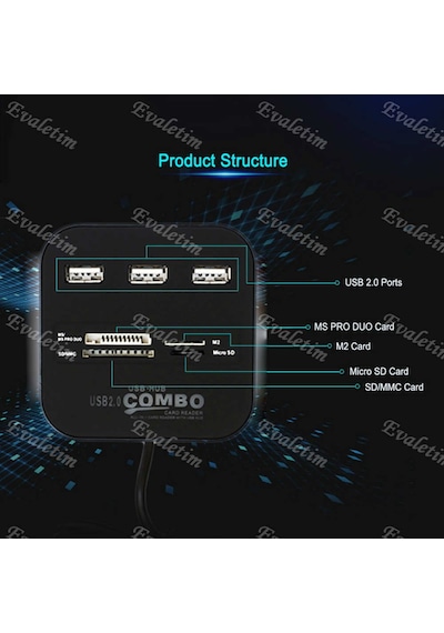 Usb Hub Çoklayici Kart Okuyucu 5043P Combo Ms Micro Sd Mmc Switch