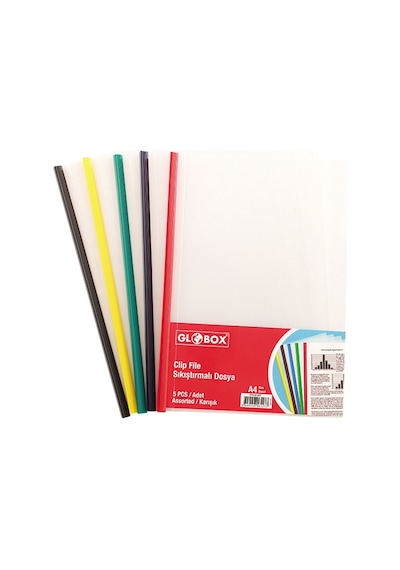 Sıkıştırmalı Dosya 5 Li Set Karışık Renk sırtlık+cilt Kapağı