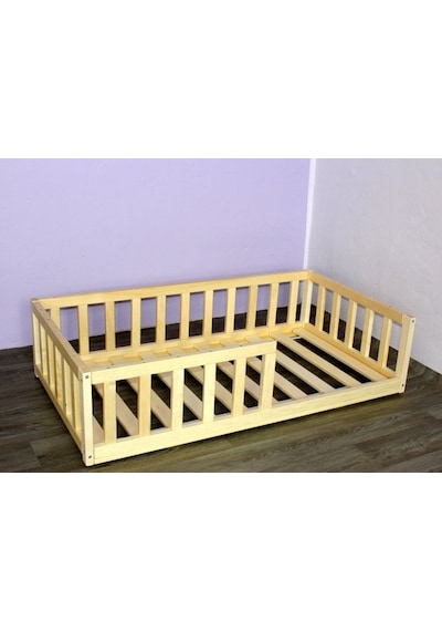 Markaawm Markaawm Montessori Çocuk Yatak Doğal Çam 90X190 Karyola Yelken Akçaağaç