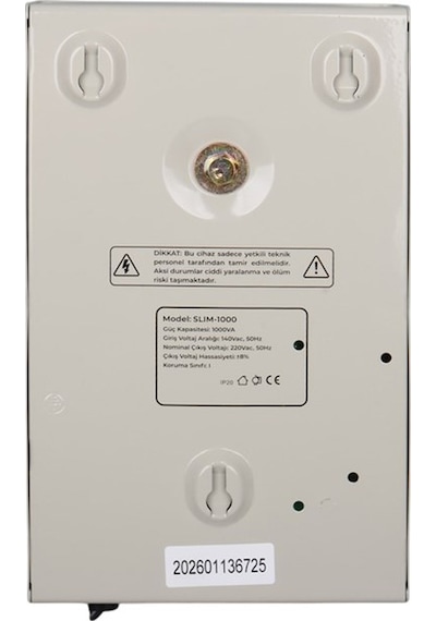 Powermaster Slım-1000 Otomatik 1000va Kombi Voltaj Regülatörü İngiliz Fişli Ve Evrensel Çoklu Soketli