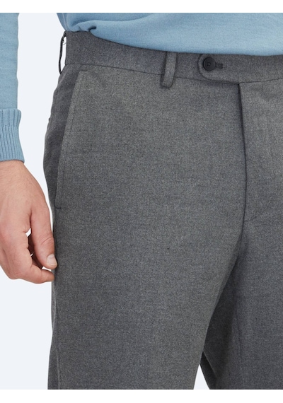 Gri Düz Dokuma Fitted Fit Klasik Pantolon Gri