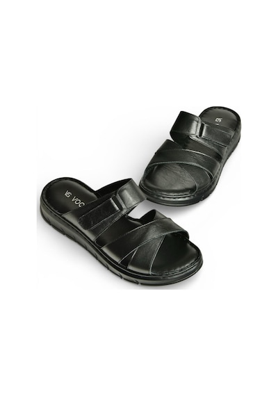 Fox Shoes Y555532503 Siyah Hakiki Deri Kadın Terlik Siyah