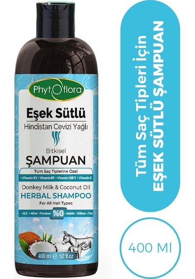 Phytoflora Eşek Sütlü Hindistan Cevizi Yağlı Bitkisel Şampuan 400 ML
