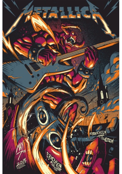 metallica crazy retro ahşap poster