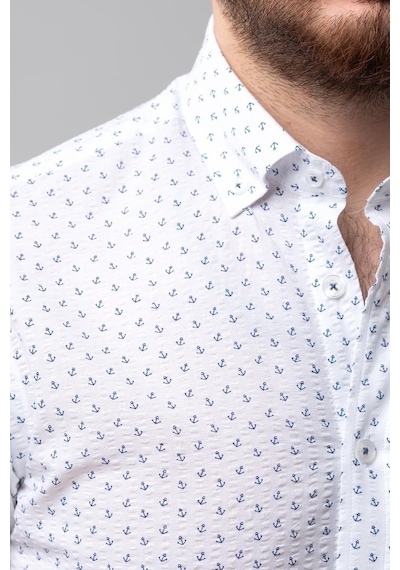 Dorss Slimfit Desenli Gofre Kumaş Erkek Gömlek