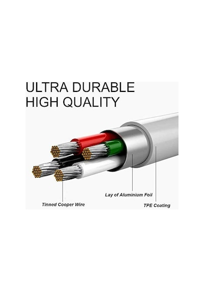 Coverzone İpod Shuffle İle Uyumlu Ent - Usb Şarj Ve Veri Aktarım Kablosu, 3.5 Mm Jack - Usb A Senkronizasyon Kablosu, Şarj Data Bağlantı Kablosu Beyaz