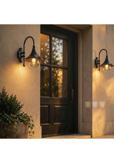 Dış Mekan Led Duvar Lambası Ip55 Su Geçirmez Duvar Lambası Retro Endüstriyel Alüminyum Duvar Aydınlatma 3 Renk Sıcaklığı İç/dış Mekan Teras Bahçe Koridor Merdiven Siyah, 2 Adet
