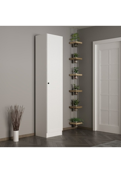 Minar Kale 210 Cm 1 Kapaklı 1b Raf Portmanto Byz Mbr Panjur Byz