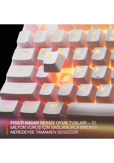 Steelseries Apex 3 Tkl Rgb Suya Ve Toza Dayanıklı Türkçe Gaming Klavye Beyaz