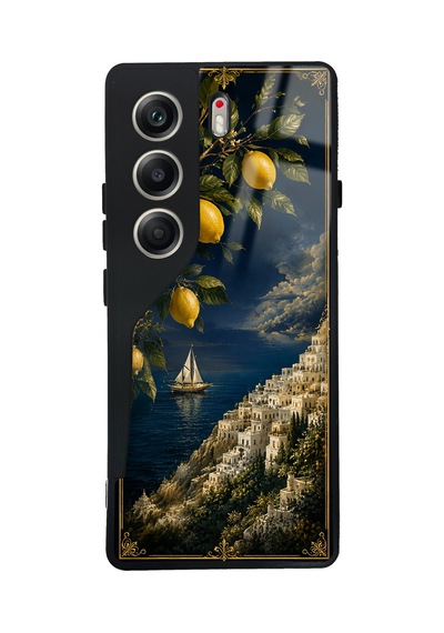 Tecno Camon 40 Lemon Coast Dream Tasarımlı Glossy Telefon Kılıfı Blue