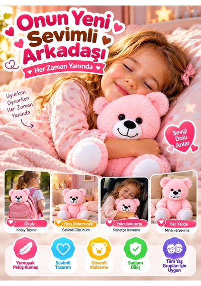 20 Cm Pembe Pelüş Ayıcık Yumuşak Oyuncak Sevimli Ayı Çocuk Oyuncağı Yumuşak Pelüş Oyun Arkadaşı Mini Çok Renkli