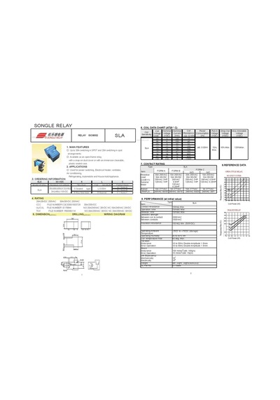Songle 12v 30a 6 Pin Röle Sla-12vdc-sl-c T90 Relay