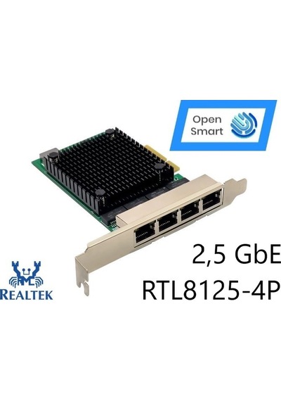 Open Smart 4 Port Realtek RTL8125B 2,5GbE Ethernet Kart - OPS7276