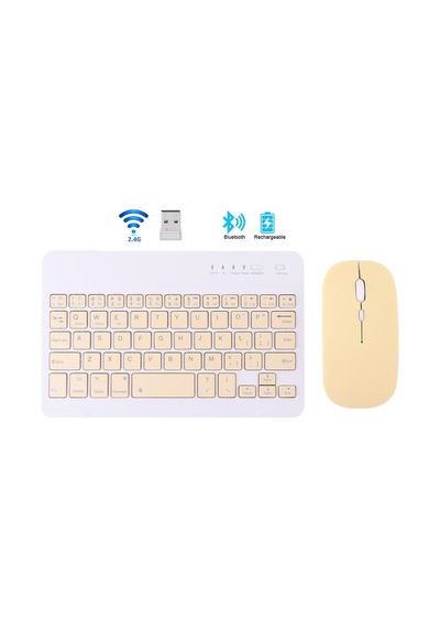 Bluetooth + Usb Wireless Klavye Mouse Seti Sessiz Şarjlı Bt+usb Mouse & Keyboard Set