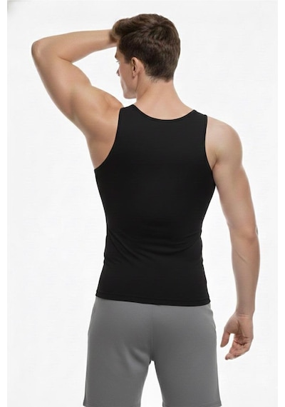 Fit Women Erkek Atlet Korse Bel Göğüs Göbek Korse 6050 Siyah