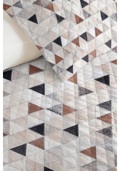 Gri Geometrik Modern Genç Odası Tek Kişilik Pike Takımı-bej Antrasit 160x220cm Kapitone Yatak Örtüsü Lacivert