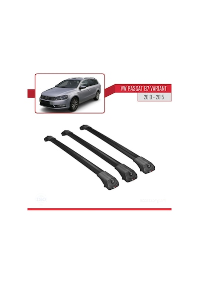 Volkswagen Passat B7 Varıant 2010-2015 Arası İle Uyumlu Ace-1 Ara Atkı Tavan Barı Siyah 3 Adet Bar