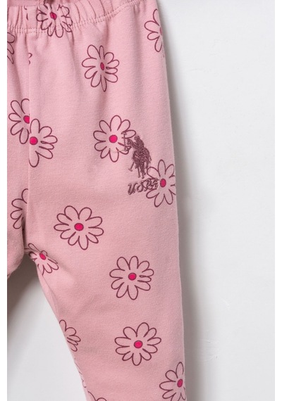 U.S. Polo Assn. Nakışlı Kız Bebek Pembe Uzun Kol Pijama Takım Usb3247-c-v1 Usb3247-c-v1